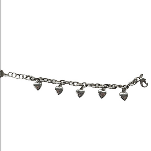 Elegant Silver Heart Charm Bracelet